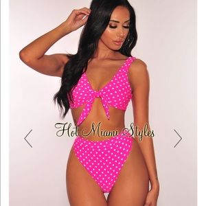 Hot Miami styles two piece bikini hot pink
